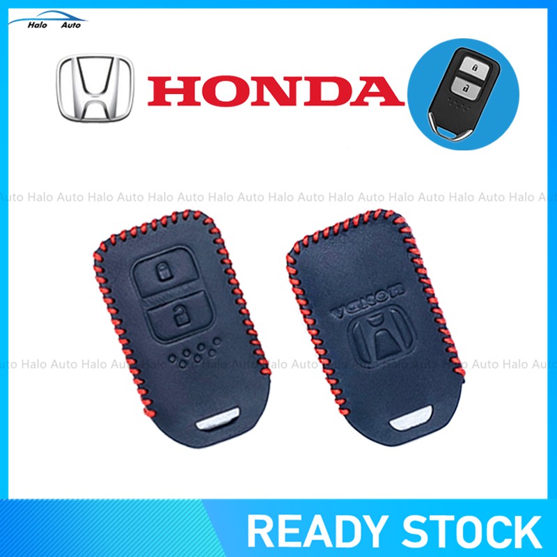 【Ready Stock】100% Genuine Leather Key Cover For Honda CRV HRV BRV JAZZ-2 Bottons-OPP BAG