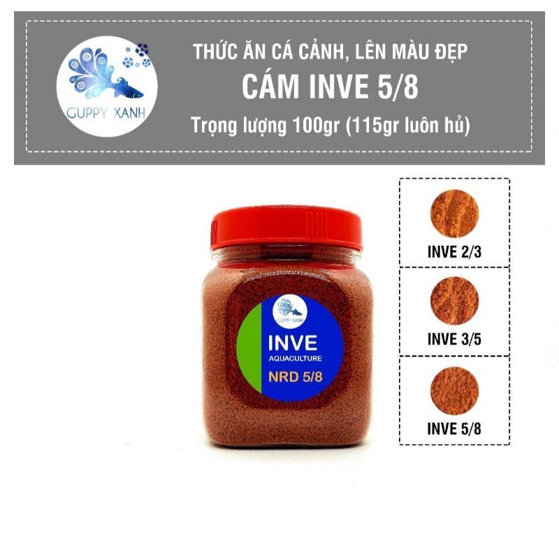 50gr Cám Thái INVE 3/5 | Thức Ăn Cao Cấp Cho Cá Guppy, Betta Guppy Xanh