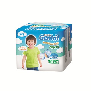 Bỉm Genki Premium Soft cỡ XL26 dạng quần