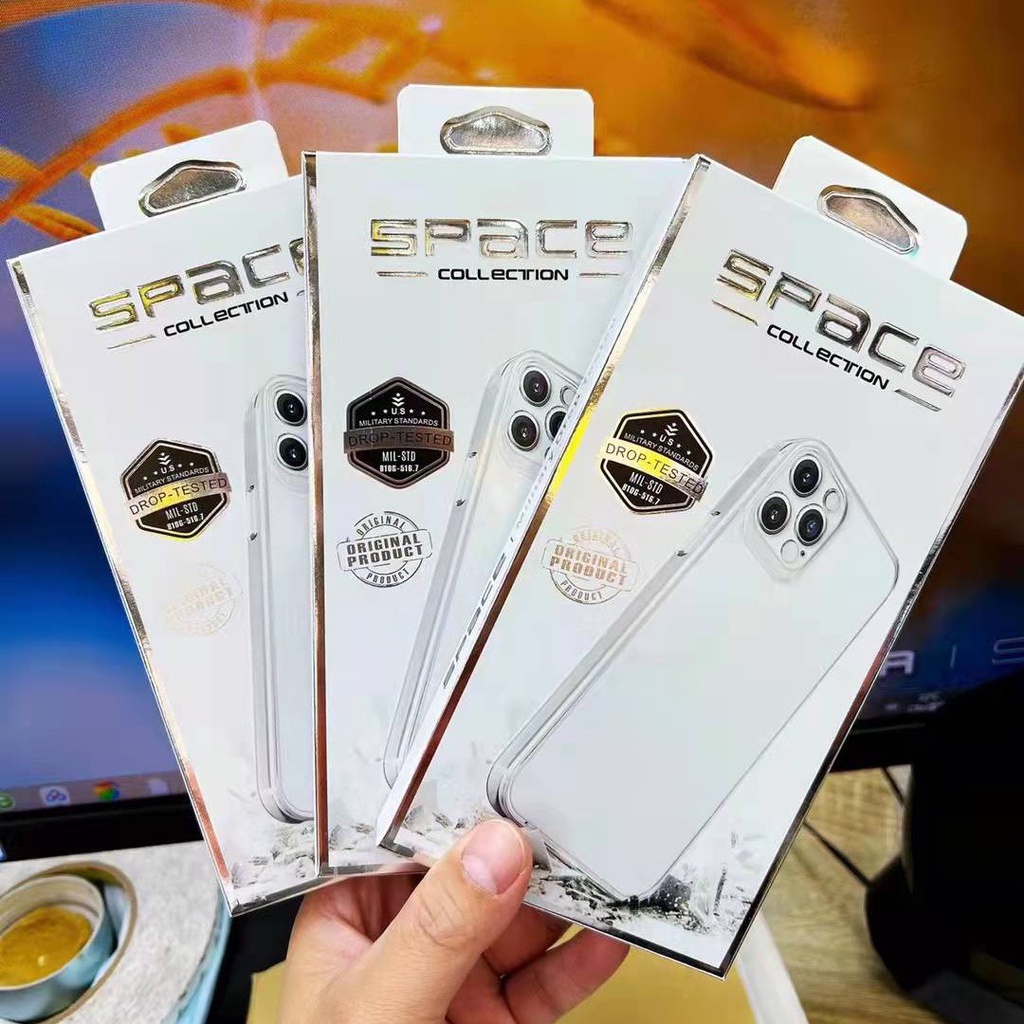 Ốp Lưng Cứng Trong Suốt Space Chống Ố Chống Sốc Full Box Cao Cấp