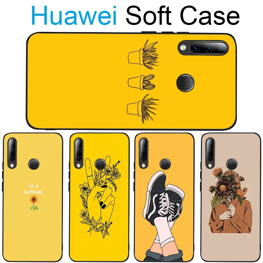 Ốp điện thoại silicone mềm tông màu vàng cho HUAWEI P SMART Z PLUS 2019 2018 NOVA 7 SE PRO