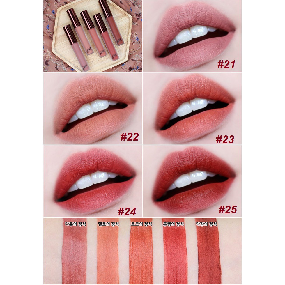 Son kem lì Bbia Last Velvet Lip Tint chính hãng Hàn Quốc- Sẵn 5 màu 14- 15 -23- 24- 25