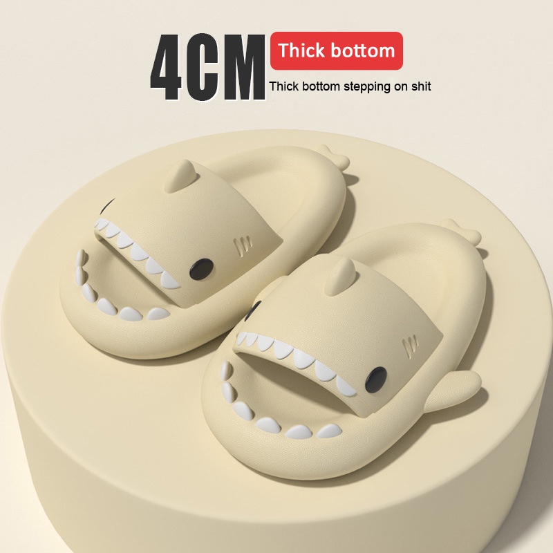 Dép đi trong nhà / ngoài trời thiết kế hình cá mập đáng yêu chống trượt mới dành cho nam và nữ