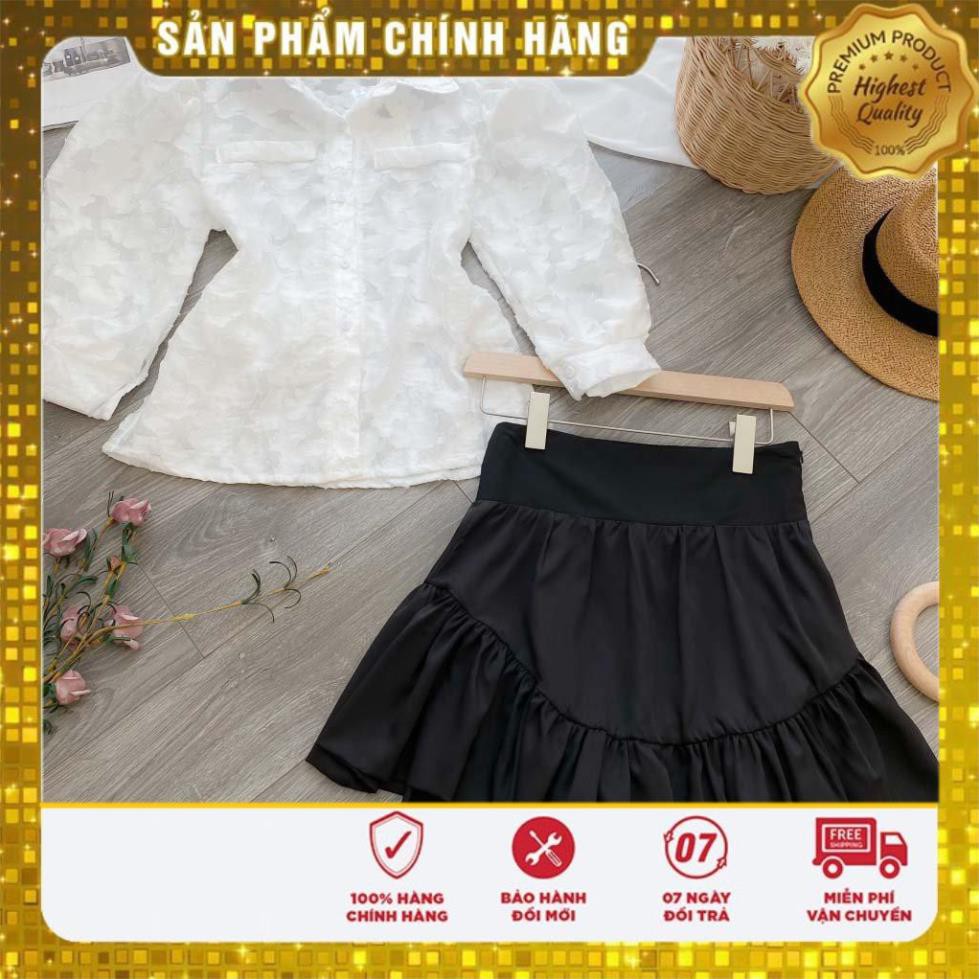 [FLASH_SALE] SET SƠ MI REN NƠ LƯNG + CHÂN VÁY ĐEN - CHẤT LIỆU REN VÂN NỔI CAO CẤP - [HÀNG THIẾT KẾ] | BigBuy360 - bigbuy360.vn