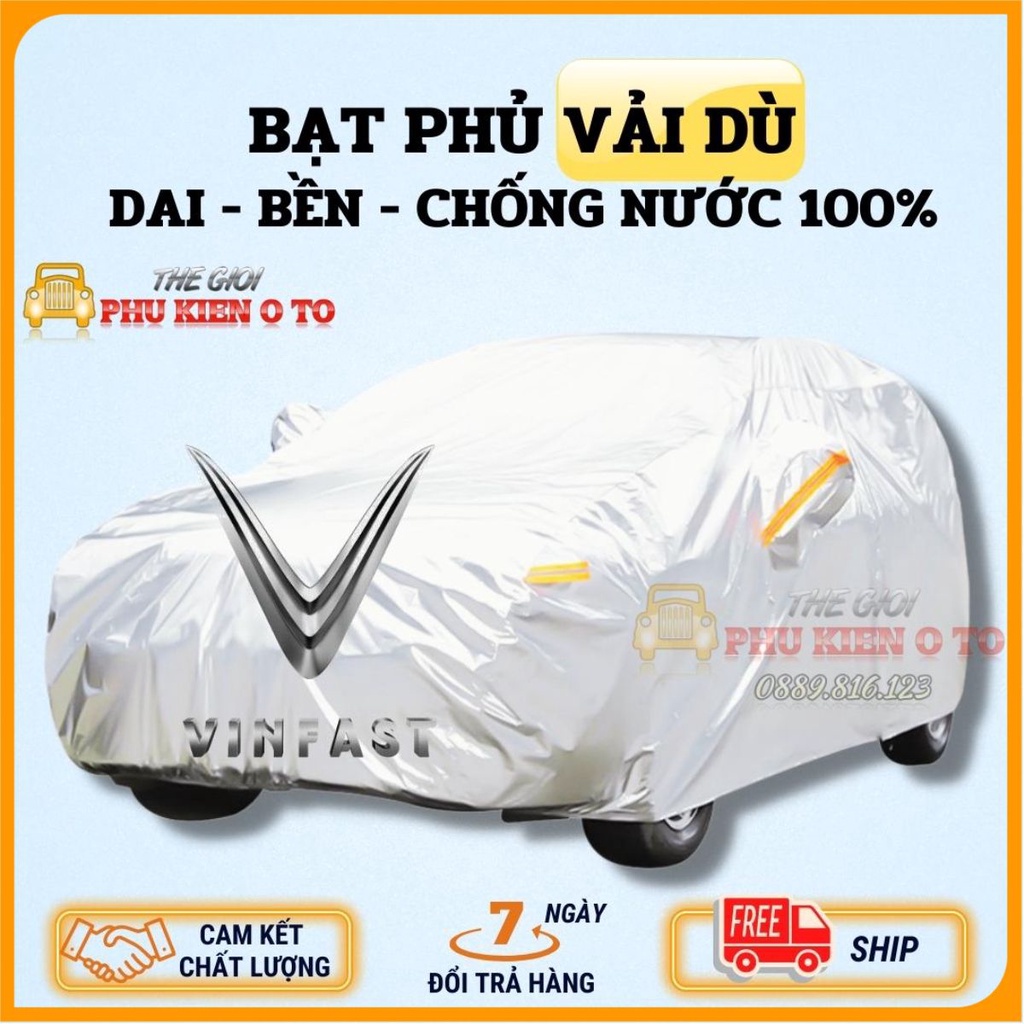 Bạt Phủ Ô Tô Vải Dù VINFAST FADIL, LUX A 2.0, LUX SA 2.0, chống nóng, chống nước tuyệt đối, có phản quang