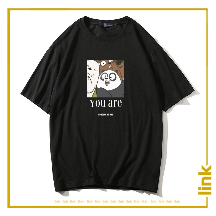 Áo thun WE BARE BEARS - Chúng tôi đơn giản là gấu cute dáng rộng unisex ( Đen, Trắng, Vàng, Đỏ Cam )