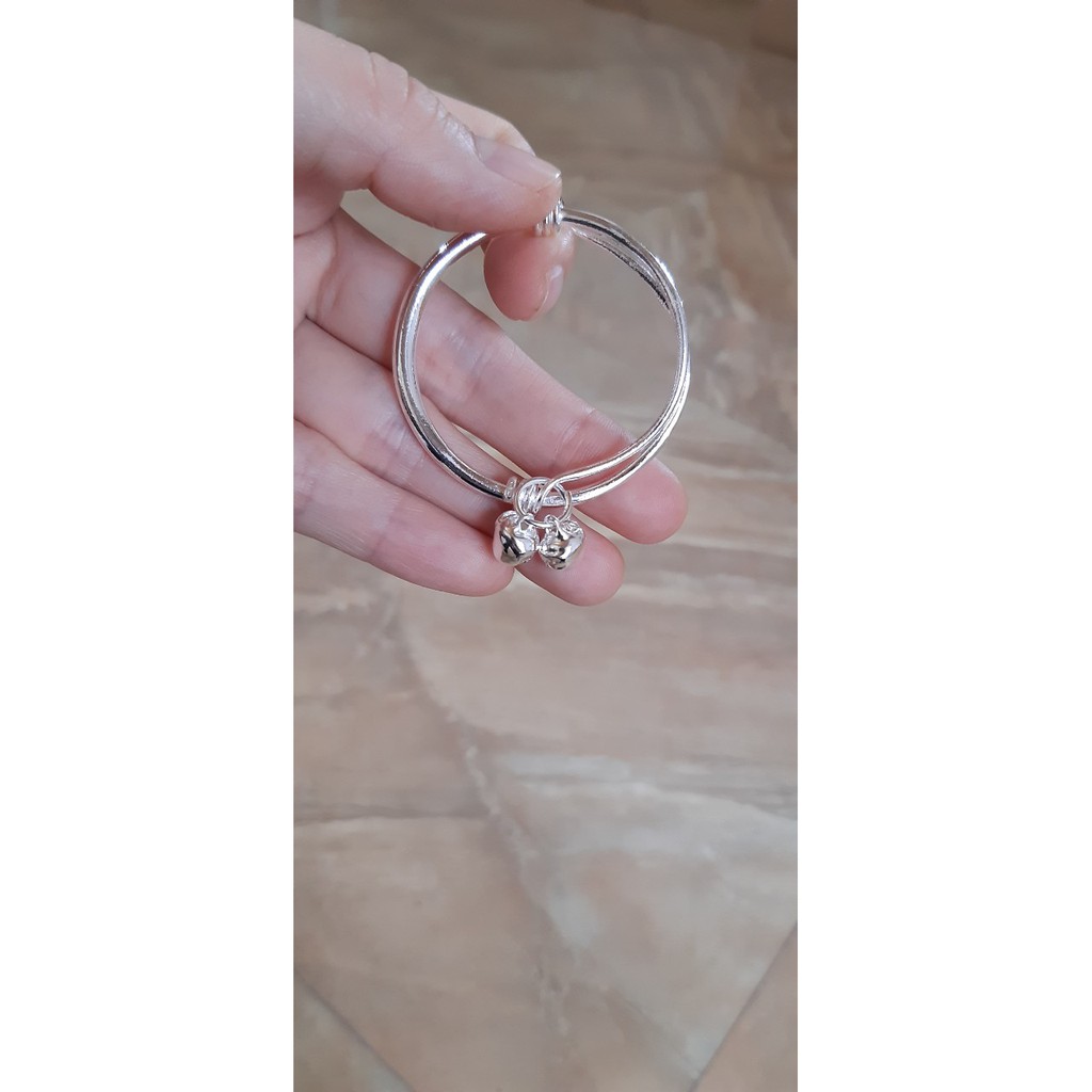 Vòng tay mạ bạc đính chuông xinh xắn cho bé