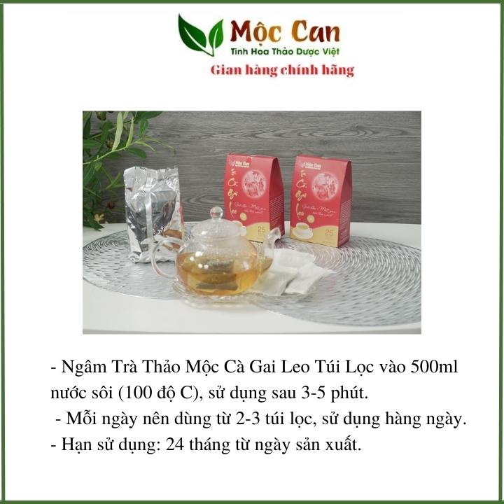 Trà giải độc gan Cà Gai Leo mát gan thanh nhiệt, thảo dược giảm mụn nhọt, nóng trong, giải rượu Mộc Can hộp 25 túi lọc