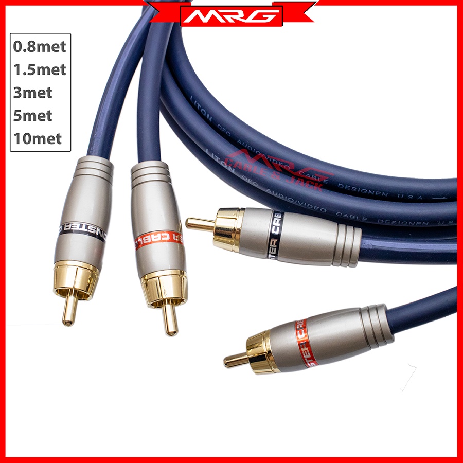 Dây Jack RCA (dây 4 đầu av hoa sen), dài 0.8met-1.5met-3met-5met-10met, giá 1 cặp (2 dây).