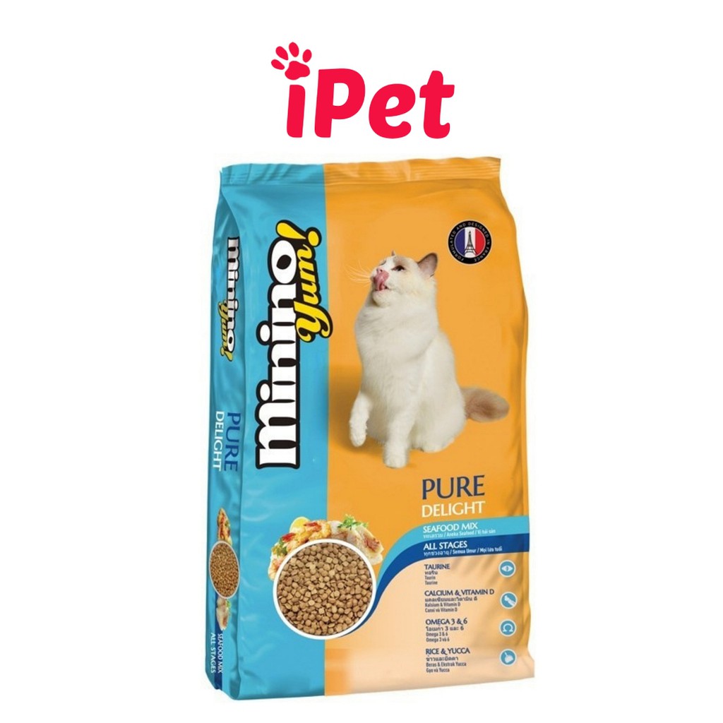 Thức Ăn Hạt Cho Mèo Minino Yum 1.5kg Vị Hải Sản - iPet Shop