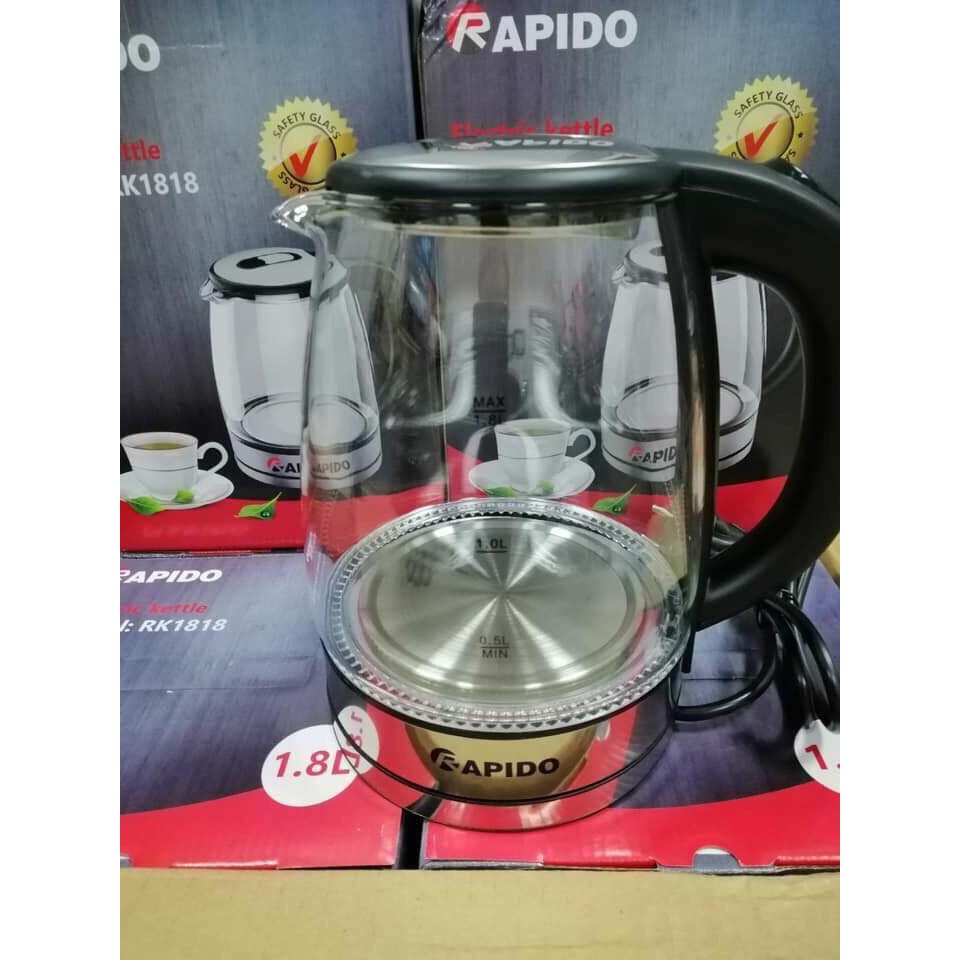 Ấm điện siêu tốc thủy tinh 1.8L Rapido