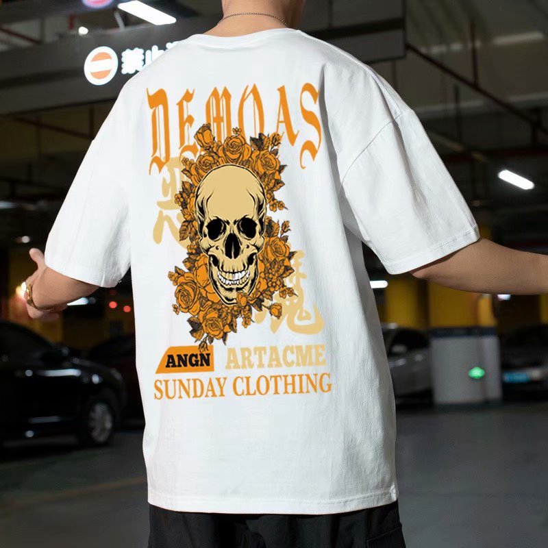Men's Short Sleeve Skull Printed T-shirt