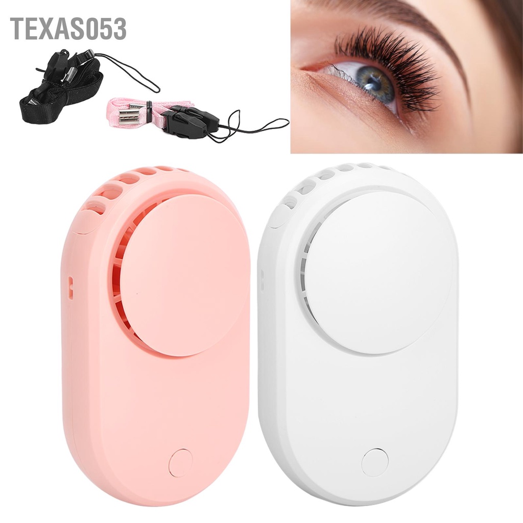 Quạt thổi khô mi mini cầm tay tiện dụng có dây đeo