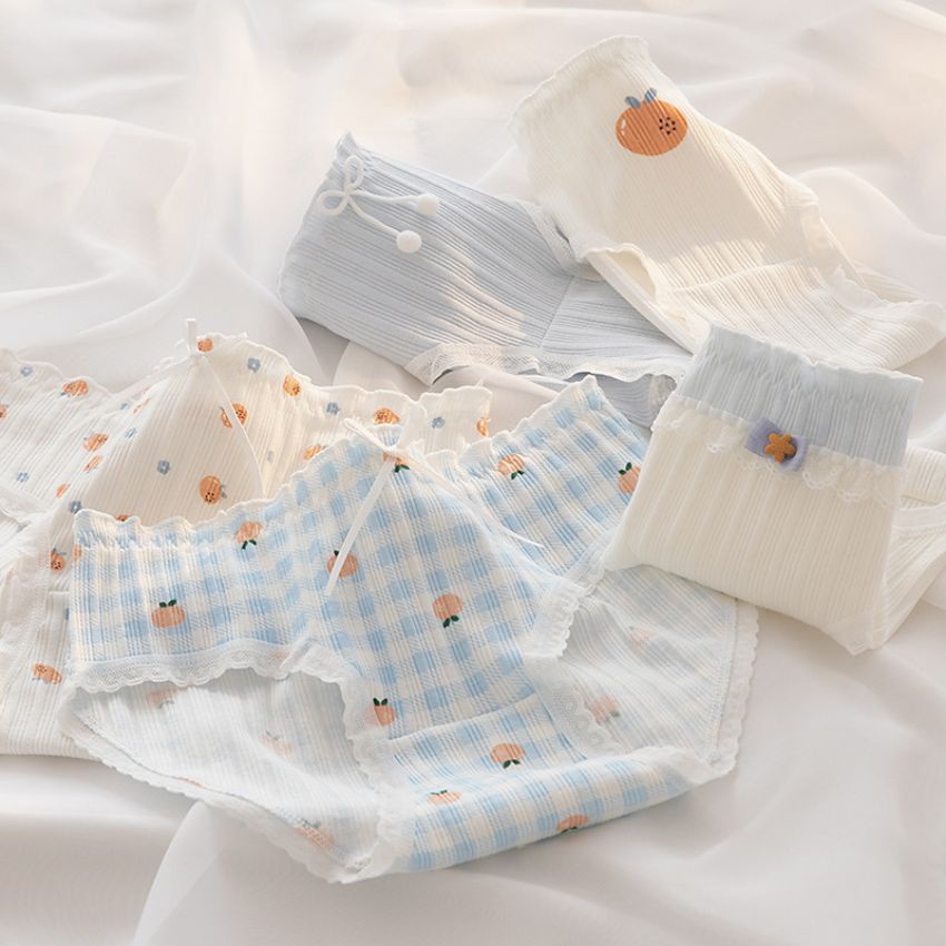 Quần lót nữ cotton dễ thương, quần chíp siêu xinh họa tiết trái cây co giãn  4 chiều kháng khuẩn Kingshop L135