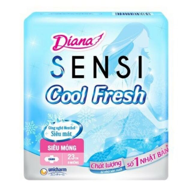 BĂNG VỆ SINH DIANA SENSI COOL FRESH SIÊU MỎNG CÁNH