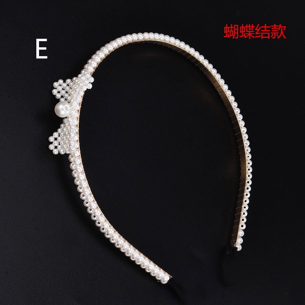 Băng Đô Cài Tóc Hình Nơ Đính Ngọc Trai Thanh Lịch Cho Nữ