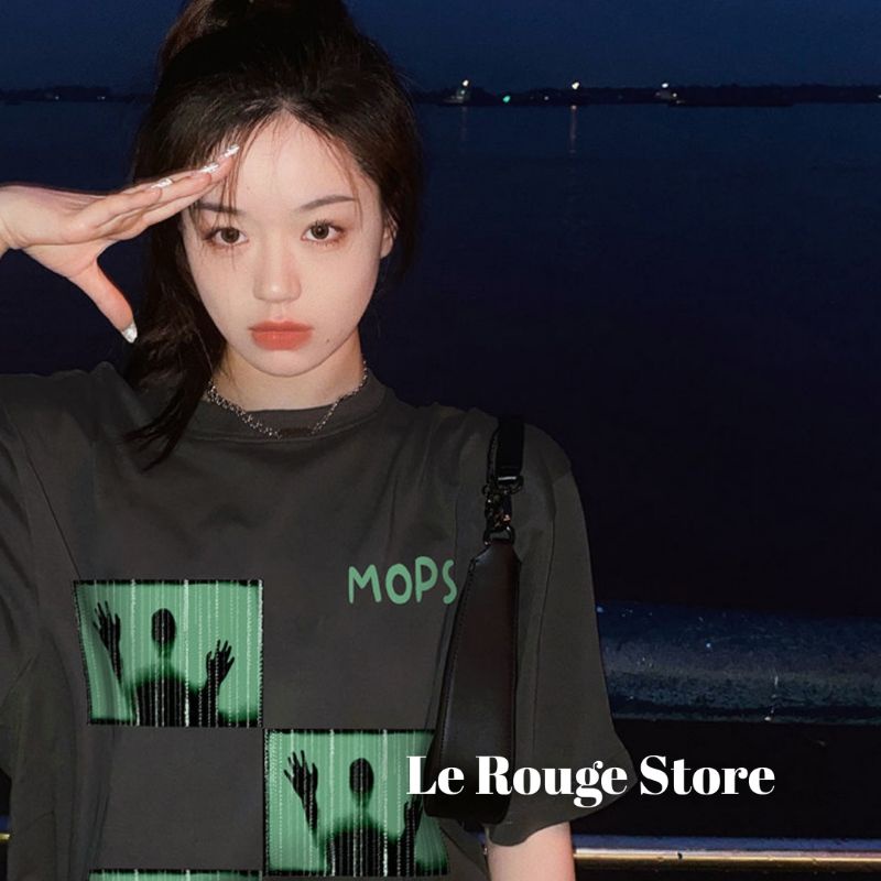 Áo thun Tee nữ thời trang hình bàn tay bóng mờ cá tính 100% cotton hàng đẹp phong cách Tóp Tóp