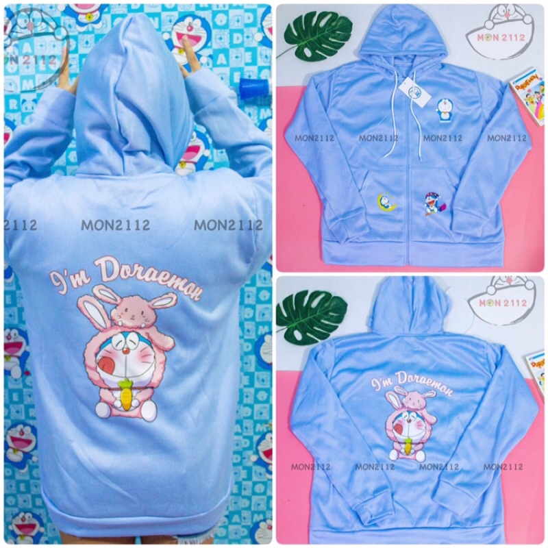 Áo khoác Doraemon Doremon thun nữ freesize 40-65kg vải nỉ mòng | BigBuy360 - bigbuy360.vn