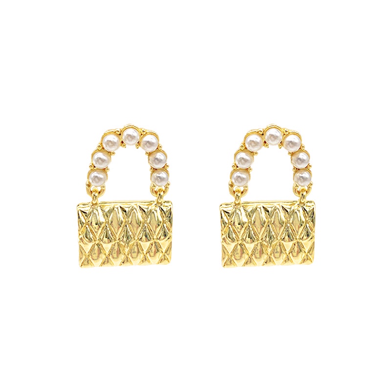 Đôi Khuyên Tai HìNh TúI XáCh PhốI HạT NgọC Trai Giả ThờI Trang Cho Nữ