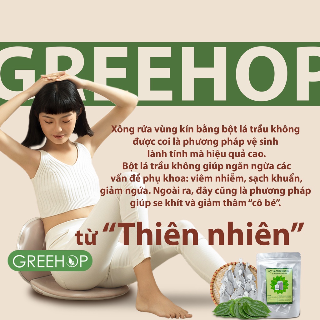 Xông vùng kín, bột trầu không nguyên chất handmade GREEHOP
