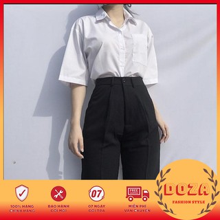 👒HOT 2020👒ÁO SƠ MI TAY LỠ NGẮN TAY MÀU TRẮNG UNISEX ĐỦ SIXE S M L