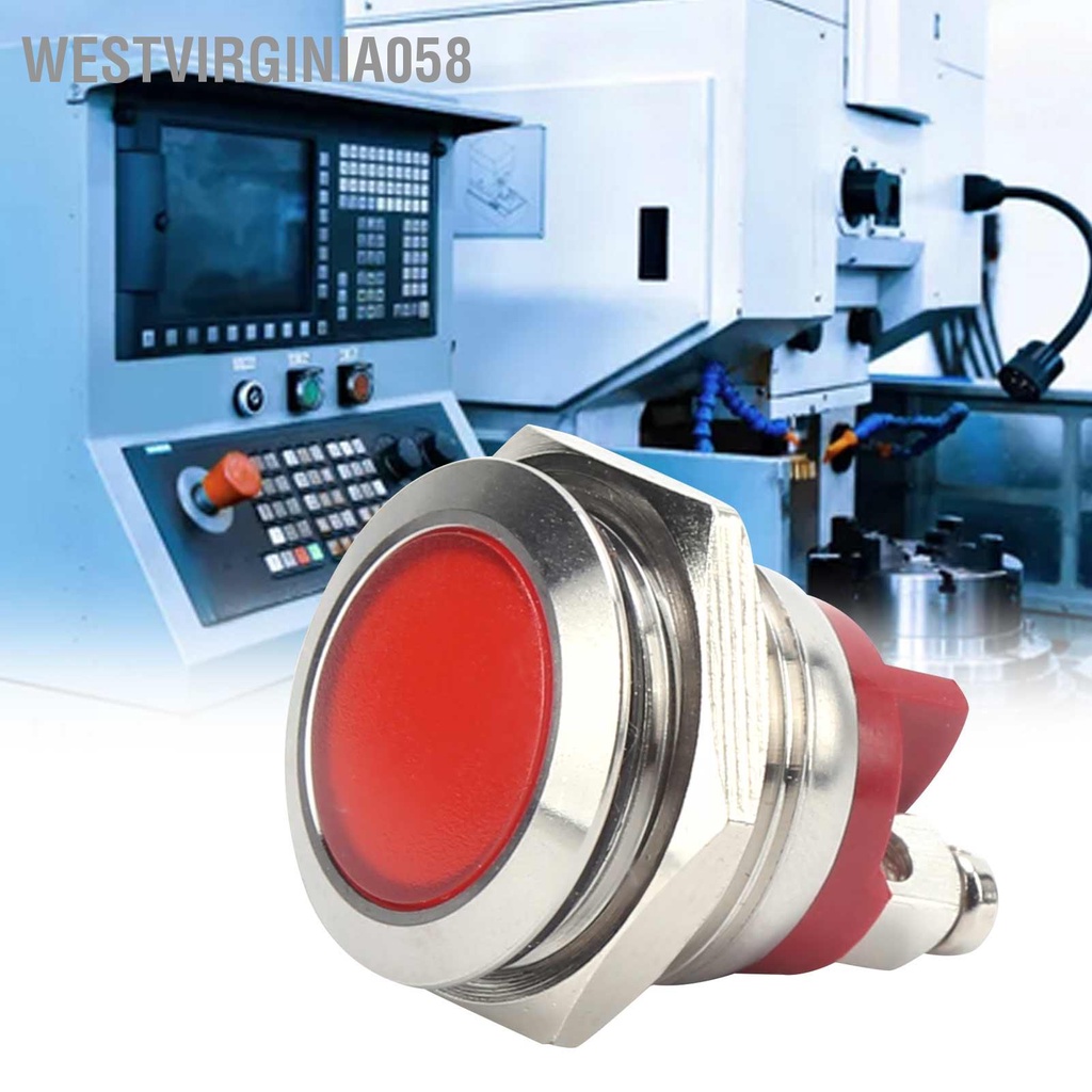 Westvirginia058 0.6in LED Indicator Bright Signal Light Flame‑Retardant Base IP66 Waterproof Universal
