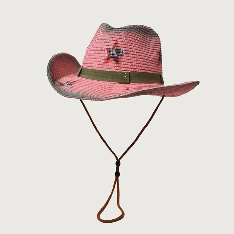 Mũ Cao Bồi Đan Lát Chống Nắng Phong Cách Cao Bồi Phương Tây Cho Nữ