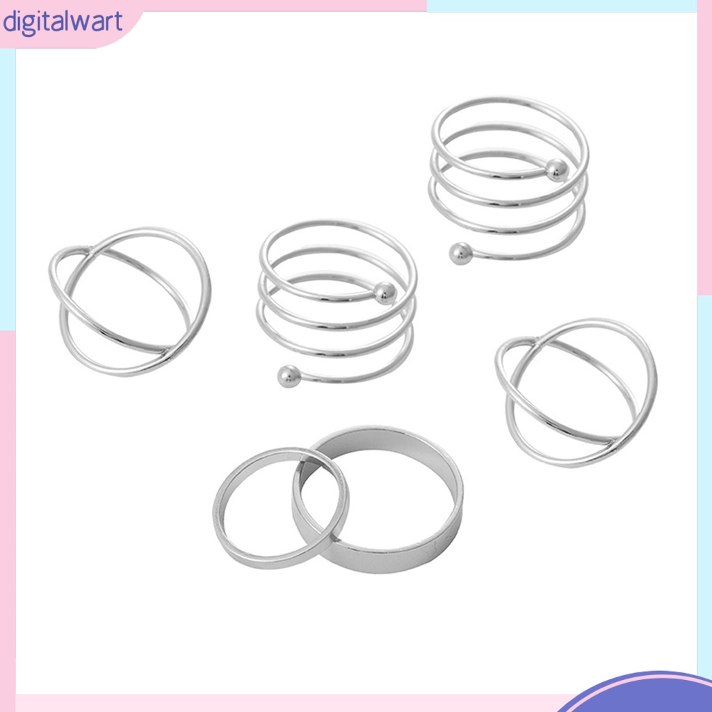 Set 6 Nhẫn Đeo Khớp Ngón Tay Vintage Cho Nữ