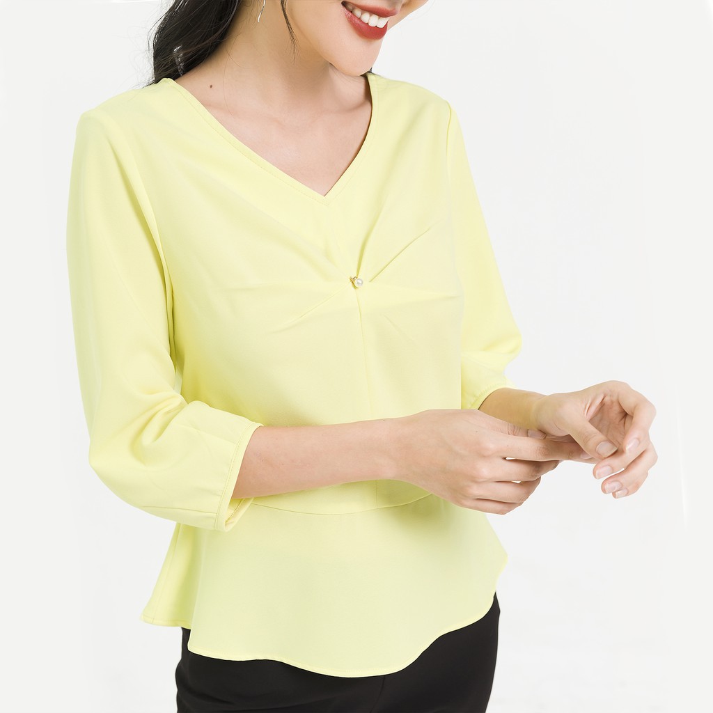 Áo Kiểu LAMER Peplum Xếp Ly Ngực L61B20Q035