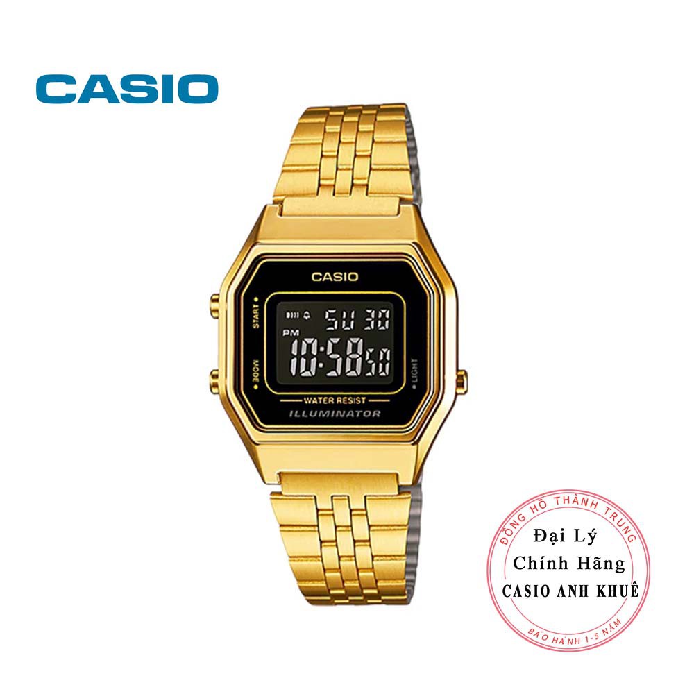 Đồng hồ điện tử nữ Casio Vintage LA680WGA-1BDF dây kim loại