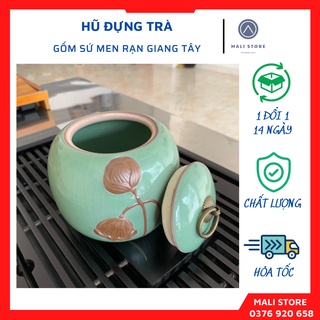 Hũ, Bình đựng trà bằng Sứ men Rạn Giang Tây