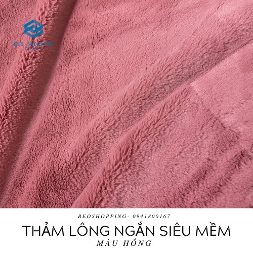 Thảm Lông Màu Hồng Dâu lông ngắn mịn chụp hình, trải sàn, làm nail