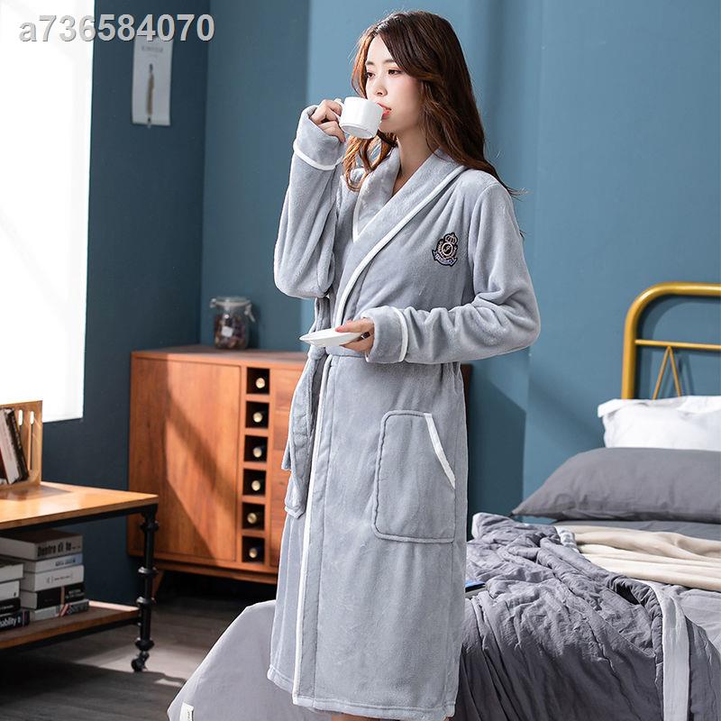 ☊◆Áo choàng ngủ vải nỉ lông cừu san hô thời trang mùa đông cho nữ | BigBuy360 - bigbuy360.vn