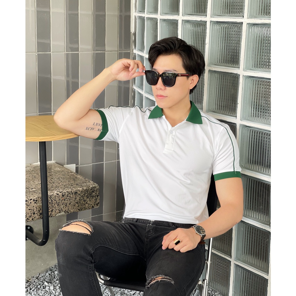 Áo thun nam,áo polo nam thiết kế phối màu chất vải cá sấu cotton cao cấp ngắn tay cực sang trọng và lịch lãm ATB0050