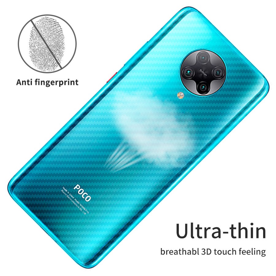 5Pcs/lot Miếng dán mặt lưng cacbon chống vân tay,xước Xiaomi Mi Redmi Note 7 8 9 10 Pro 9S 9T 10T 9A 9C Poco F3 F2 X3 F1 M3