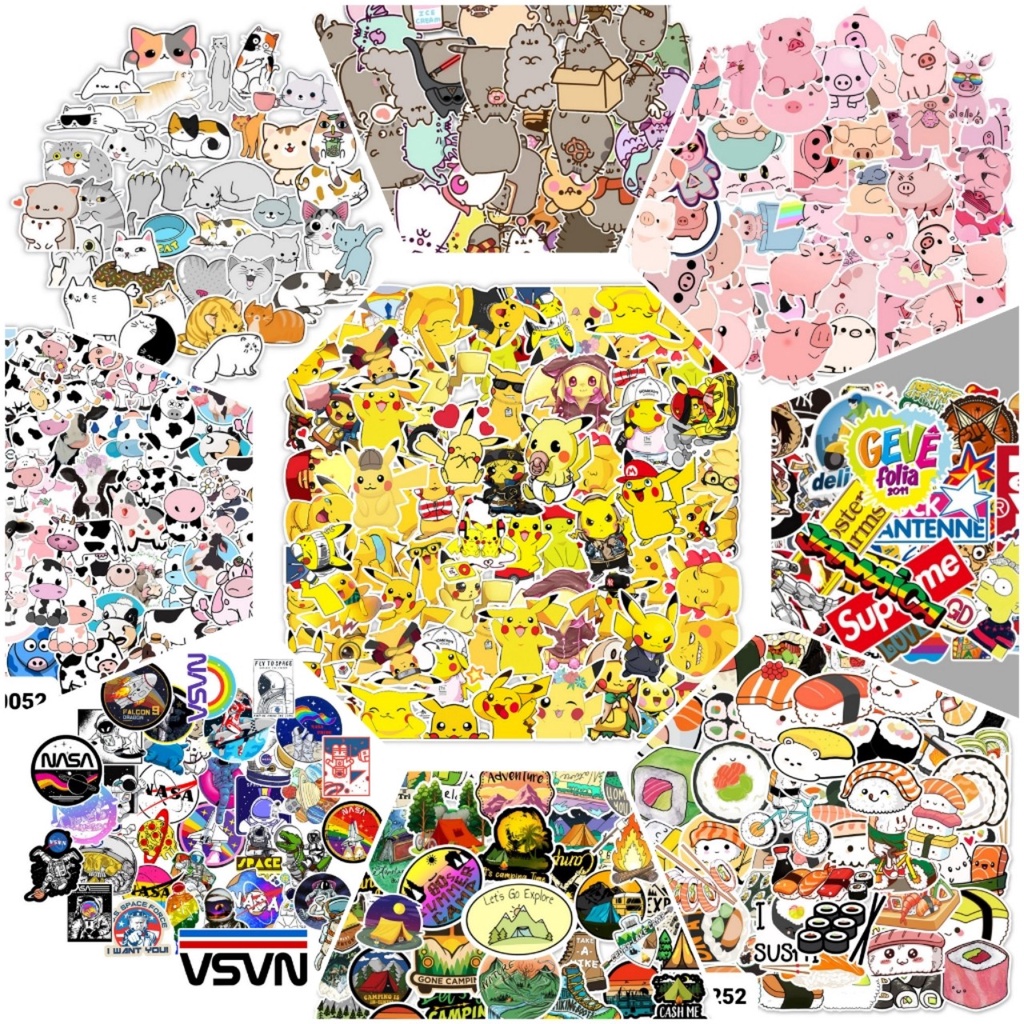 Sticker set 50 cái cute dán laptop, hình dán mũ bảo hiểm, điện thoại - Hàng loại đẹp - Chống nước