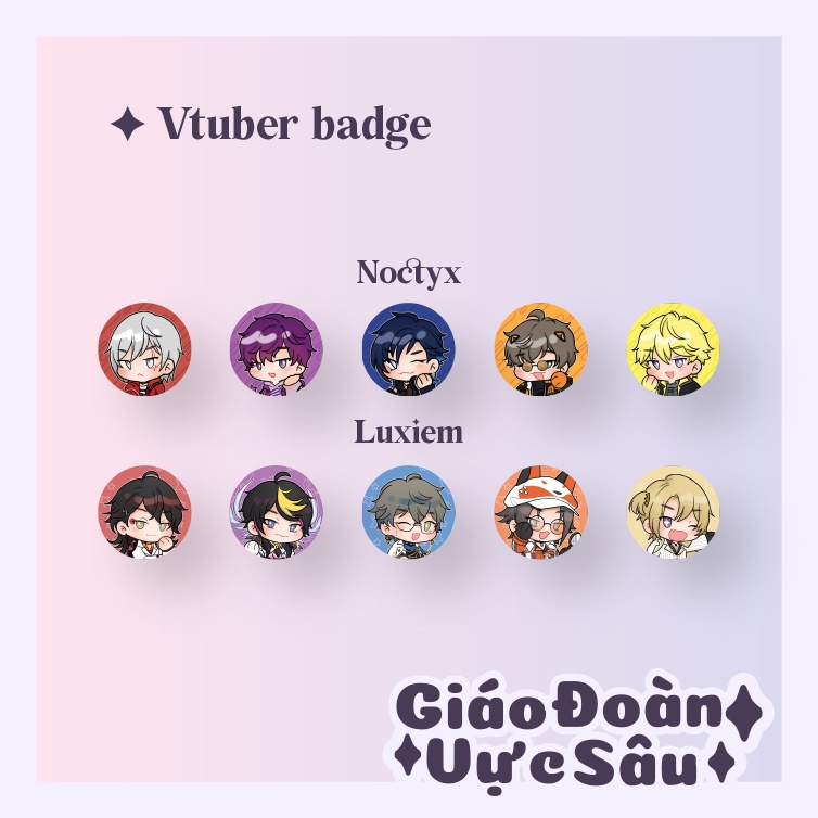Huy hiệu VTUBER LUXIEM & NOCTYX