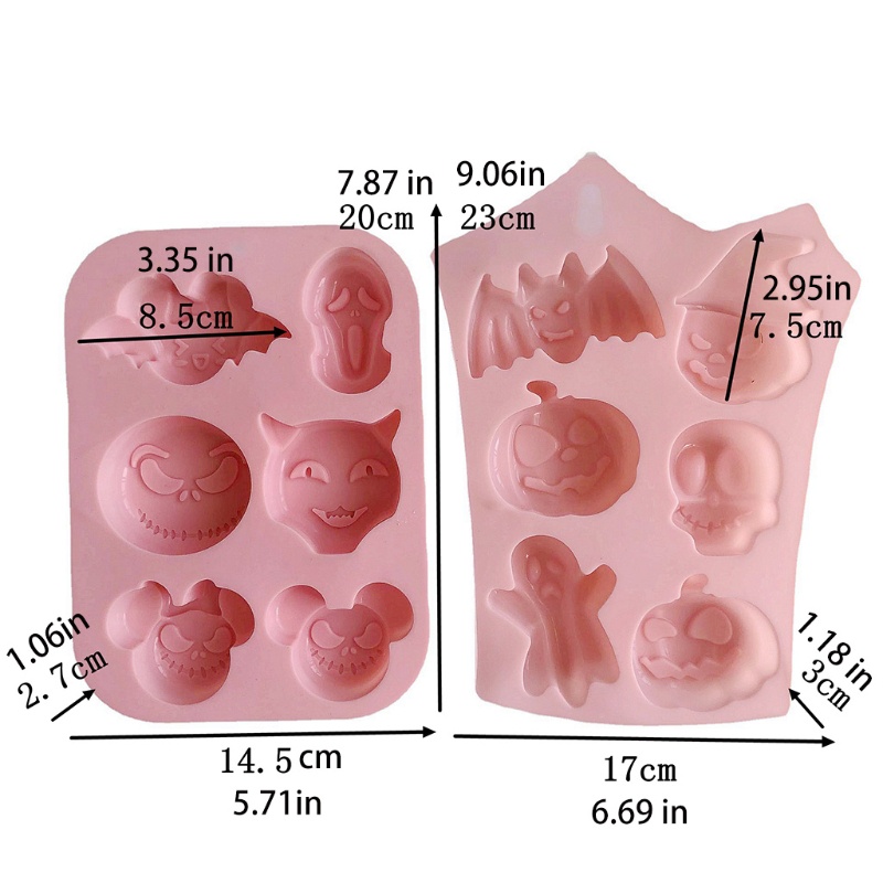 Khuôn silicone chống dính tạo hình Halloween sáng tạo 2 kiểu tùy chọn