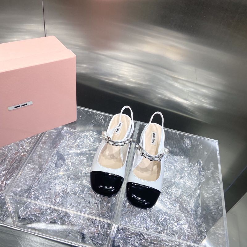 giày cao gót nữ da thật mũi vuông quai ngang gắn hạt ngọc miumiu gót 6,5cm