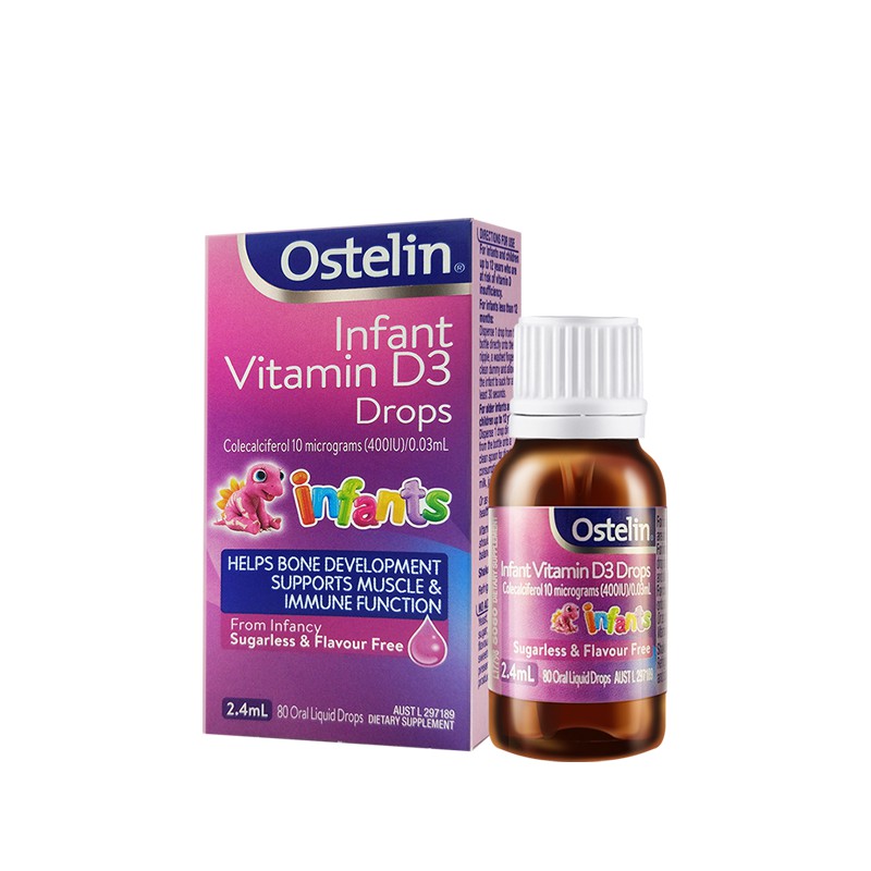 Ostelin Bổ sung Vitamin D dạng nước cho trẻ sơ sinh Infant Vitamin D3 Drops 2.4 ml