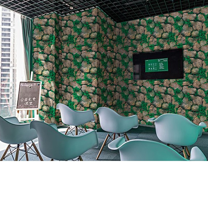 Giấy dán tường đá xanh rêu - khổ rộng 0.45m