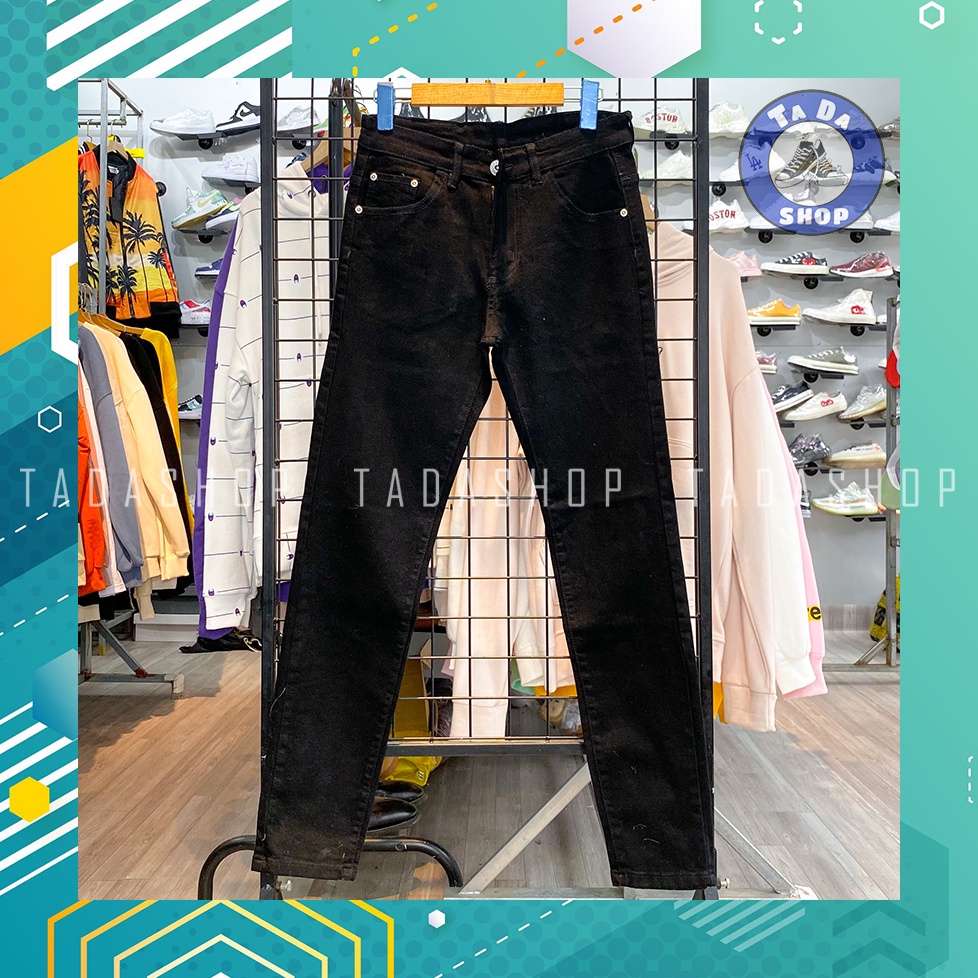 Quần jeans đen trơn Quảng Châu chuẩn đẹp loại 1 full tag mác