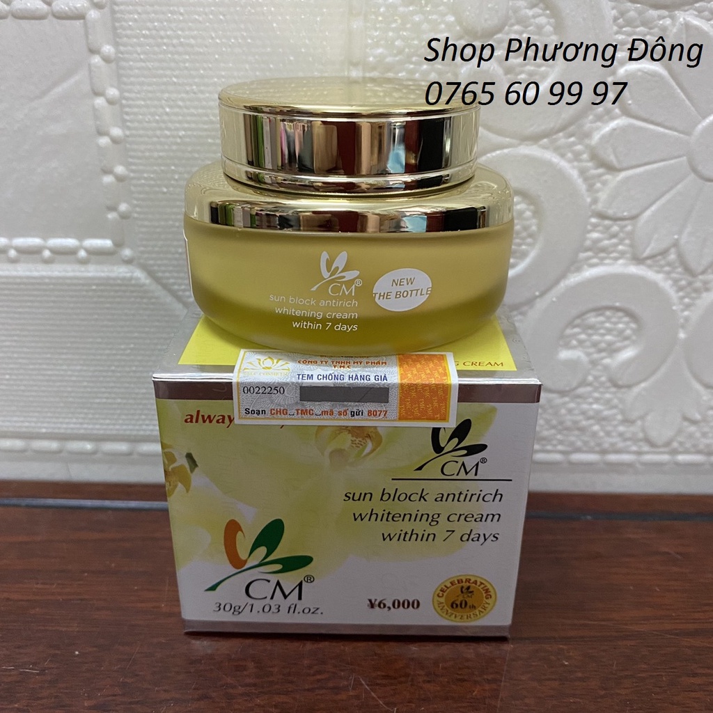 (Chính hãng, mẫu mới) Kem dưỡng trắng da, ngừa mụn, chống lão hóa CM - Chiu Mien Sun Block White Cream Within 7 Days