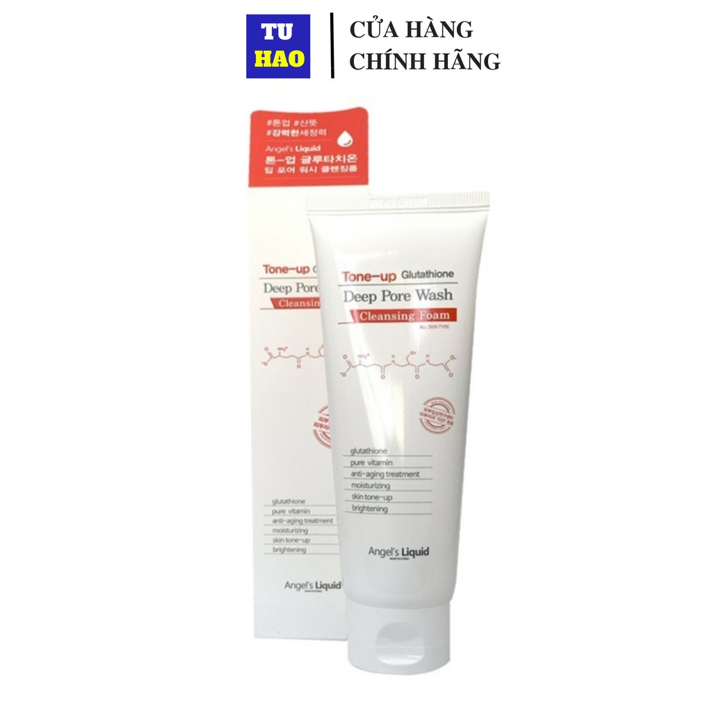 Sữa Rửa Mặt Dưỡng Trắng . Làm Sạch Sâu Angel’s Liquid Glutathione Tone Up Deep Pore Wash Cleansing Foam 120g