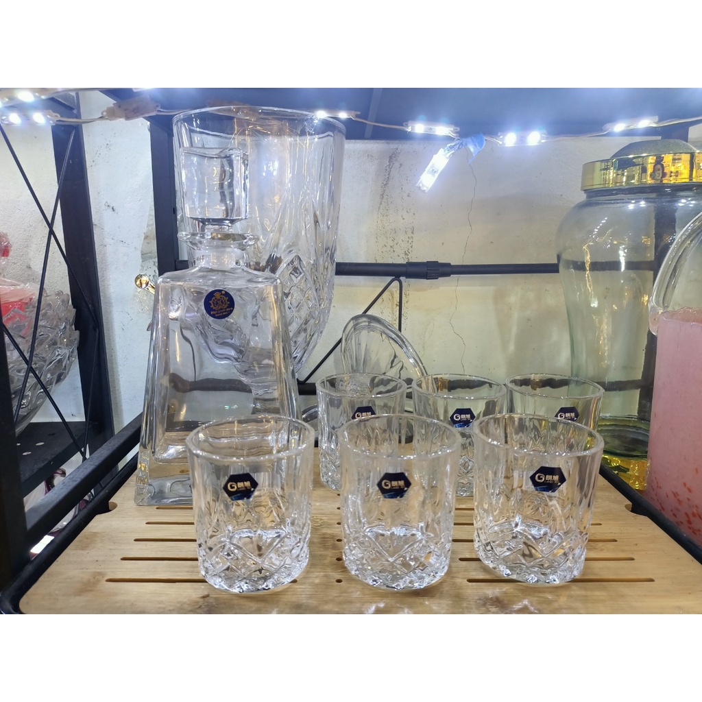 Bình Rượu Thủy Tinh Vuông Tròn 500Ml - Vỏ Chai Rượu Đẹp Sang Trọng