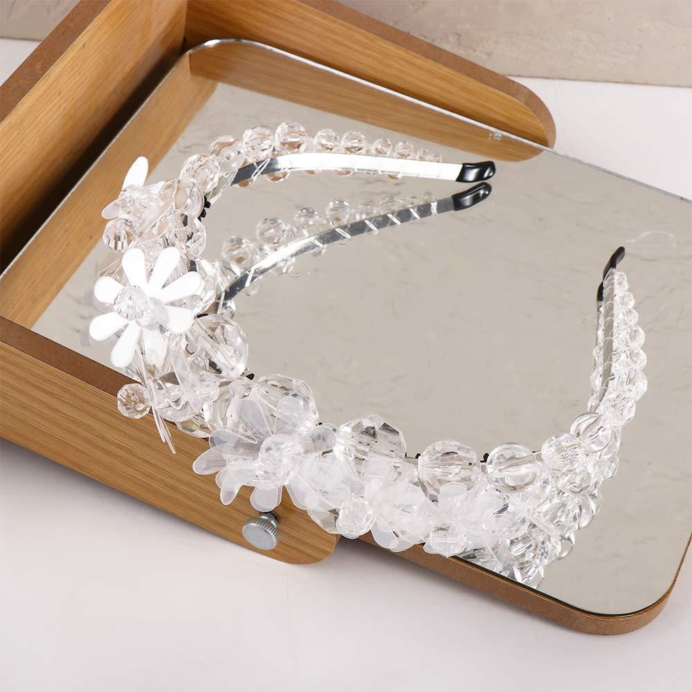 ANEMONE Băng Đô Cài Tóc Đính Hạt Nhựa PVC Hình Bông Hoa Phong Cách Hàn Quốc Dành Cho Nữ