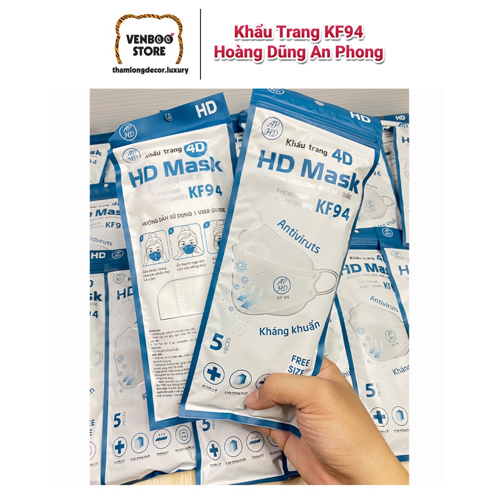 Khẩu trang 4D KF94 | Khẩu trang Cá | Khẩu trang kháng khuẩn HD Mask AP Mask