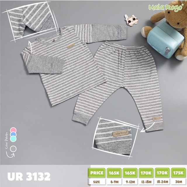 Bộ áo dài tay quần dài uala rogo cài vai