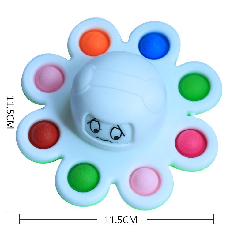 Đồ chơi con quay spinner 8 nút bạch tuộc cảm xúc, squid game, pop it fidget toy, bóp bong bóng giúp giảm căng thẳng