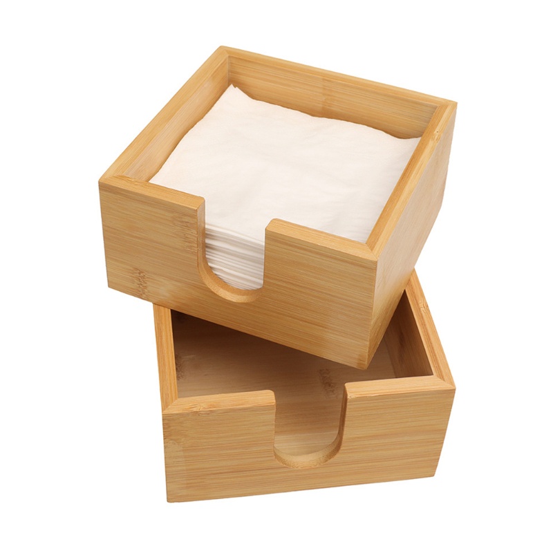 Hộp Đựng Khăn Giấy Bằng Tre Tiện Dụng Cho Nhà Bếp / Nhà Hàng